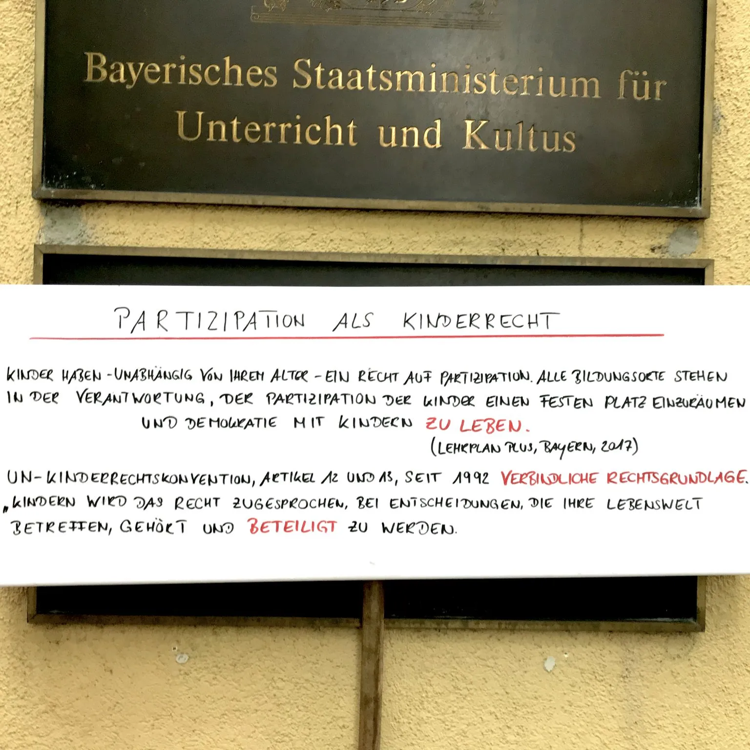Plakat von Partizipation als Kinderrecht